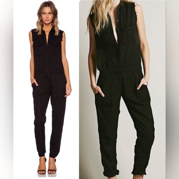 ETIENNE MARCEL Sleeveless 100% Jumpsuit in Black Size S - Picture 1 of 16